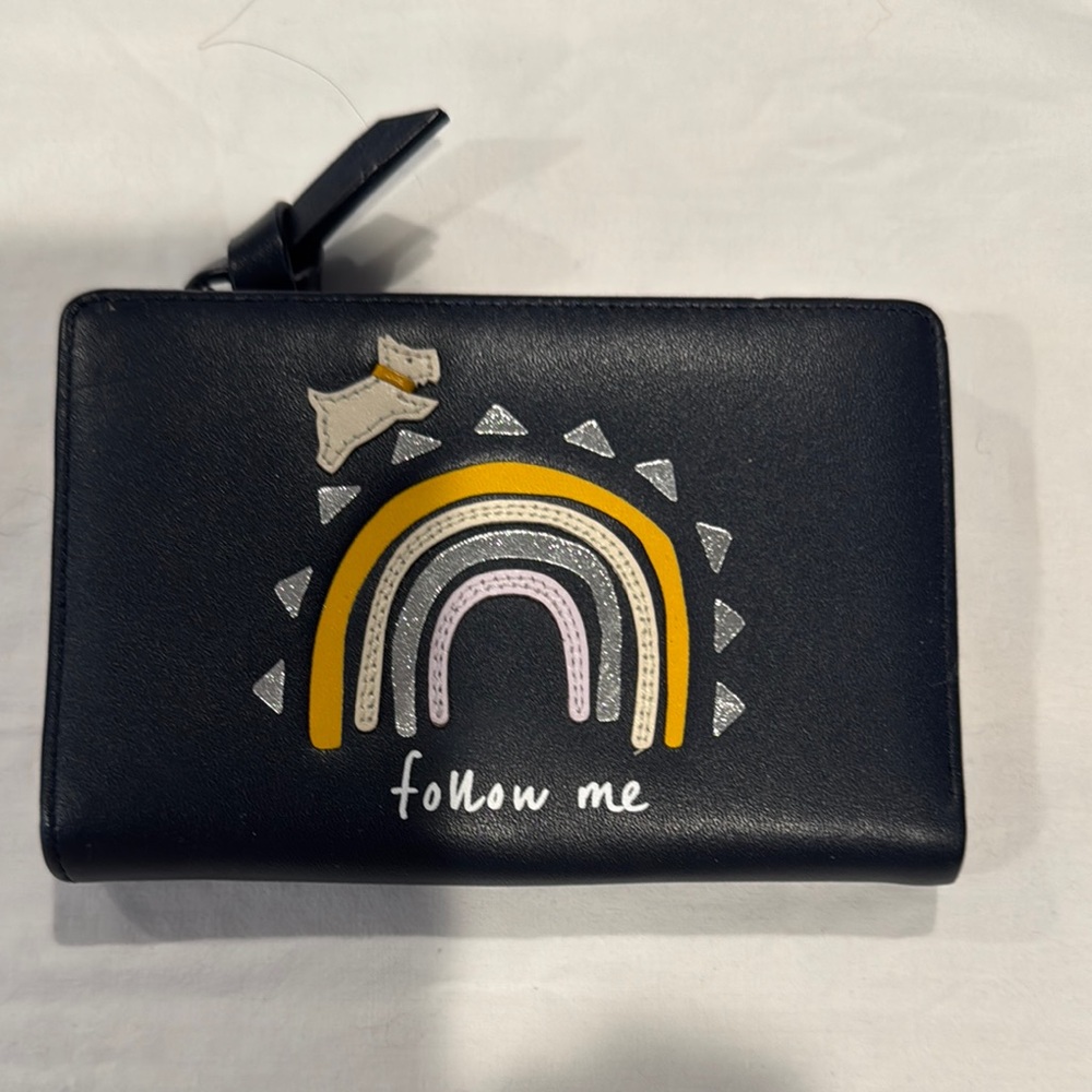 RADLEY LONDON Black Wallet with Yellow and Silver Accents